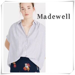 MADEWELL Central Shirt in Benton Stripe Blue Style G7334
